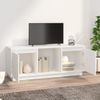 Mueble Para Tv De Madera Maciza De Pino Blanco 110,5x35x44 Cm