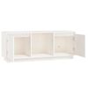 Mueble Para Tv De Madera Maciza De Pino Blanco 110,5x35x44 Cm