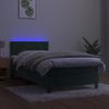 Cama Box Spring Colchón Y Led Terciopelo Verde Oscuro 100x200cm