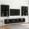 Muebles De Tv De Pared Con Luces Led 7 Piezas Negro