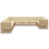 Set De Muebles De Jardín 11 Pzs Cojines Madera Pino Marrón Miel