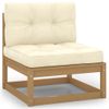 Set De Muebles De Jardín 11 Pzs Cojines Madera Pino Marrón Miel