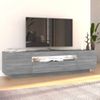 Mueble De Tv Con Luces Led Gris Sonoma 160x35x40 Cm