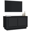 Mueble Para Tv Madera Contrachapada Negro 80x35x45 Cm