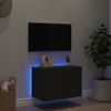 Mueble De Tv De Pared Con Luces Led Negro 60x35x41 Cm