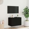 Mueble De Tv De Pared Con Luces Led Negro 60x35x41 Cm