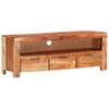 Mueble De Tv De Madera Maciza De Acacia 110x30x40 Cm