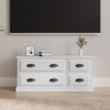 Mueble De Tv Madera Contrachapada Blanco Brillo 100x35,5x45 Cm