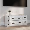 Mueble De Tv Madera Contrachapada Blanco Brillo 100x35,5x45 Cm