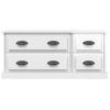 Mueble De Tv Madera Contrachapada Blanco Brillo 100x35,5x45 Cm