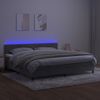 Cama Box Spring Colchón Y Led Terciopelo Gris Claro 200x200 Cm