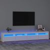 Mueble De Tv Con Luces Led Blanco 240x35x40 Cm