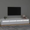 Mueble De Tv Con Luces Led Blanco 240x35x40 Cm