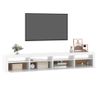 Mueble De Tv Con Luces Led Blanco 240x35x40 Cm