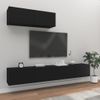 Set De Muebles Para Tv 3 Piezas Madera Contrachapada Negro