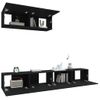 Set De Muebles Para Tv 3 Piezas Madera Contrachapada Negro