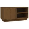 Mueble De Tv Madera Maciza De Pino Marrón Miel 80x35x40,5 Cm