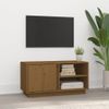 Mueble De Tv Madera Maciza De Pino Marrón Miel 80x35x40,5 Cm