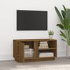 Mueble De Tv Madera Maciza De Pino Marrón Miel 80x35x40,5 Cm