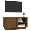 Mueble De Tv Madera Maciza De Pino Marrón Miel 80x35x40,5 Cm