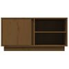 Mueble De Tv Madera Maciza De Pino Marrón Miel 80x35x40,5 Cm