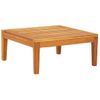 Set Muebles De Jardín 5 Piezas Cojines Crema Madera De Acacia