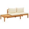 Set Muebles De Jardín 5 Piezas Cojines Crema Madera De Acacia