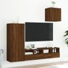 Muebles De Tv De Pared 4 Piezas Madera De Ingeniería Marrón Roble