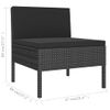 Set De Muebles De Jardín 9 Piezas Cojines Ratán Sintético Negro