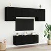 Muebles De Tv De Pared 6 Piezas Madera De Ingeniería Negro