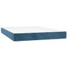 Cama Box Spring Colchón Y Led Terciopelo Azul Oscuro 140x190 Cm