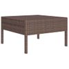 Set Muebles De Jardín 14 Piezas Y Cojines Ratán Sintético Marrón