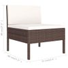 Set Muebles De Jardín 14 Piezas Y Cojines Ratán Sintético Marrón