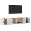 Set De Muebles De Tv 3 Piezas Madera Contrachapada Blanco Brillo