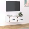 Mueble De Tv Colgante Madera Contrachapada Blanco 80x36x25 Cm