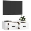 Mueble De Tv Colgante Madera Contrachapada Blanco 80x36x25 Cm