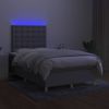 Cama Box Spring Con Colchón Tela Y Led Gris Claro 120x200 Cm