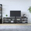 Mueble De Tv Metal Y Madera Contrachapada Negro 200x30x50 Cm