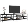 Mueble De Tv Metal Y Madera Contrachapada Negro 200x30x50 Cm