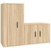 Set De Muebles Para Tv 2 Piezas Madera Contrachapada Roble Sonoma