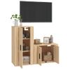 Set De Muebles Para Tv 2 Piezas Madera Contrachapada Roble Sonoma