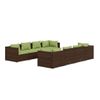 Set Muebles De Jardín 9 Piezas Y Cojines Ratán Sintético Marrón