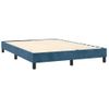 Cama Box Spring Colchón Y Led Terciopelo Azul Oscuro 140x190 Cm