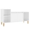 Mueble De Tv Madera Contrachapada Blanco Brillo 100x35x55 Cm