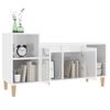 Mueble De Tv Madera Contrachapada Blanco Brillo 100x35x55 Cm