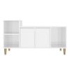 Mueble De Tv Madera Contrachapada Blanco Brillo 100x35x55 Cm