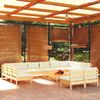 Muebles De Jardín 13 Piezas Y Cojines Madera Maciza De Pino Crema