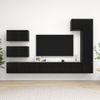 Set De Muebles De Salón Tv 8 Piezas Madera Ingeniería Negro