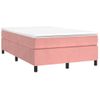 Cama Box Spring Con Colchón Terciopelo Rosa 120x190 Cm