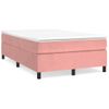 Cama Box Spring Con Colchón Terciopelo Rosa 120x190 Cm